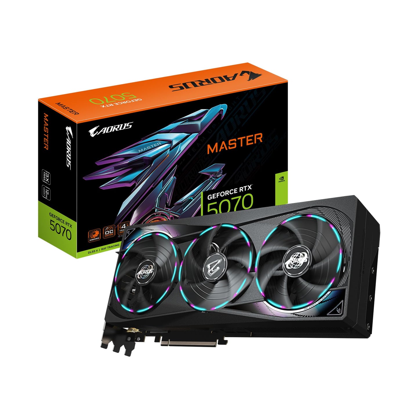 GIGABYTE GeForce RTX 5070 WINDFORCE OC SFF 12G Graphics Card, 12GB 192-bit GDDR7, PCIe 5.0, WINDFORCE Cooling System, GV-N5070WF3OC-12GD Video Card