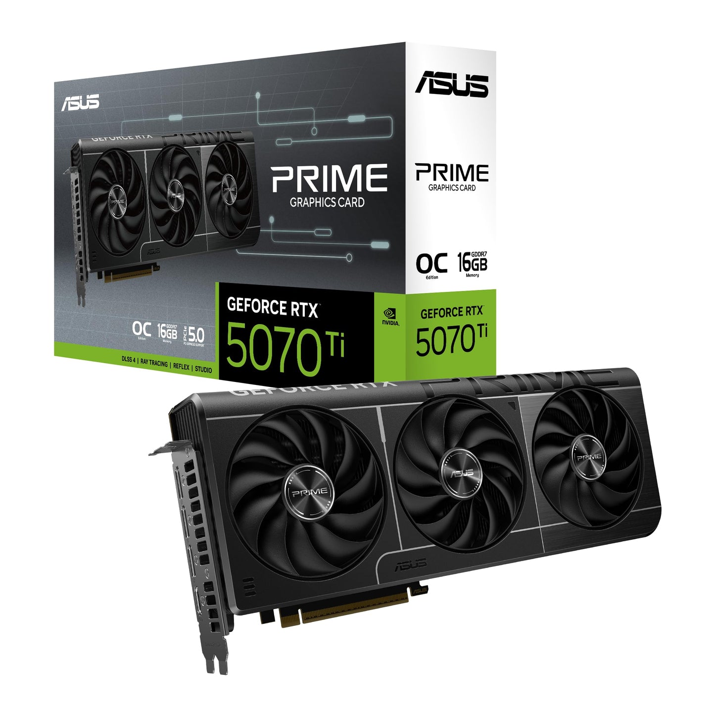 ASUS TUF Gaming GeForce RTX ™ 5070 Ti 16GB GDDR7 OC Edition Gaming Graphics Card (PCIe® 5.0, HDMI®/DP 2.1, 3.125-slot, Military-Grade Components, Protective PCB Coating, axial-tech Fans)